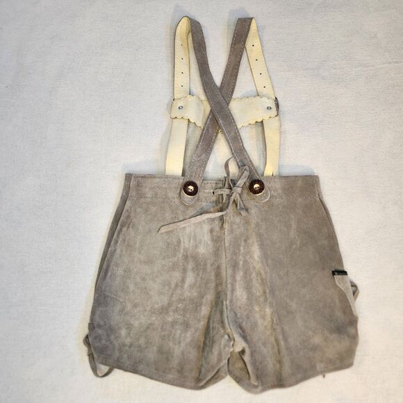 Vintage Lederhosen German Suede Leather Child Size Authentic - Picture 15 of 16